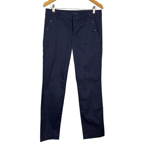 Tommy Hilfiger Navy Blue Nautical Cotton Blend Trousers Size 6 - Picture 1 of 7